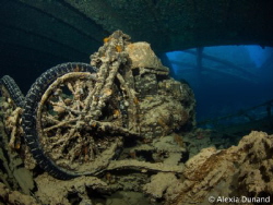 Riding underwater! 
Bike from the SS Thistlegorm, Red Se... by Alexia Dunand 